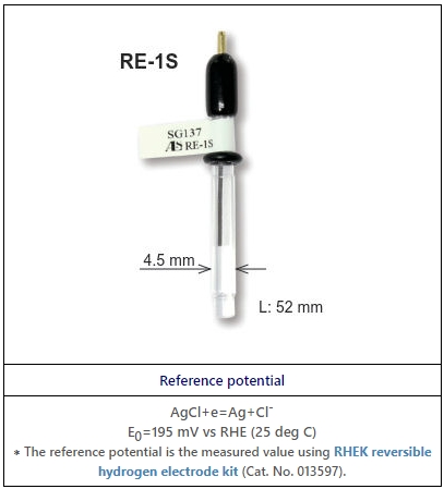RE-1S Ag/AgCl 參考電極(玻璃半透膜)
