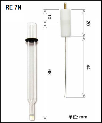 RE-7N 非水相專用 Ag/Ag+ 參考電極(玻璃半透膜)